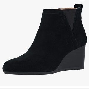 Vionic Women's Parkwood Paloma Wedge Ankle Boots - Black Suede Booties 7